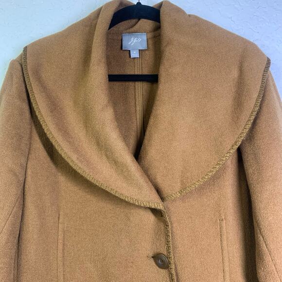 J. JILL Jacket Blazer M Asymmetrical 3 Button Wool Blend Oversized Collar Unline - Picture 6 of 14